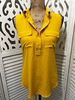 Anne Taylor Loft Yellow Sleeveless Blouse